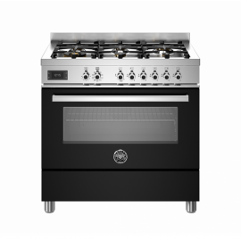 BERTAZZONI PRO9 6L 1E NE T Κουζίνα Ηλεκτρική με Εστίες Αερίου 90cm Μαύρο